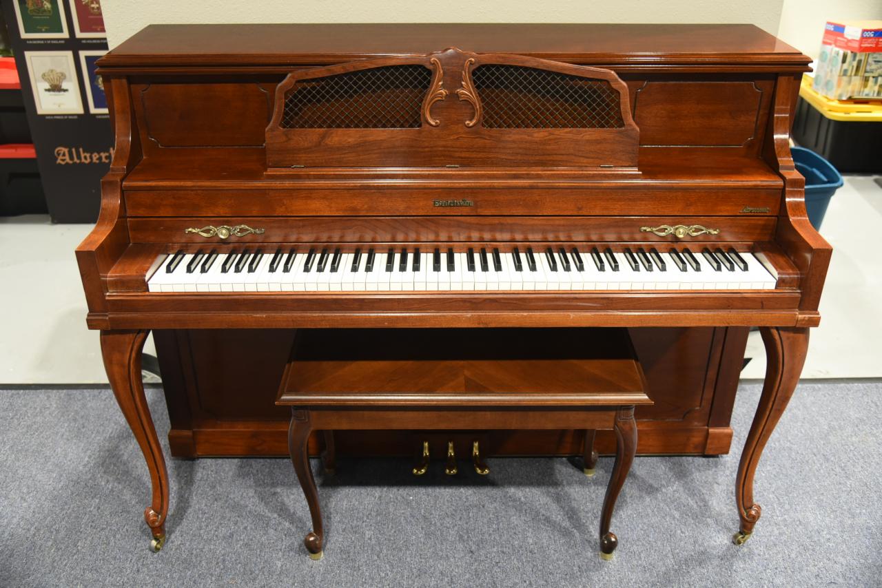 Baldwin 4025 CHY Art case upright Piano - DFW Piano Gallery